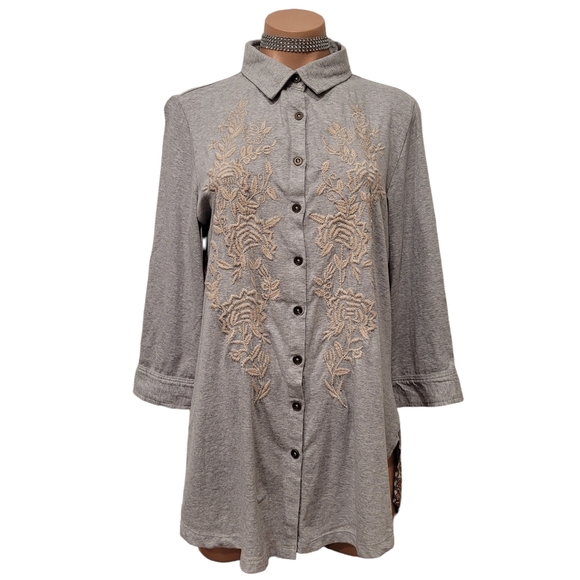 caite Tops - CAITE handmade embroidered boho button India shirt top blouse MEDIUM